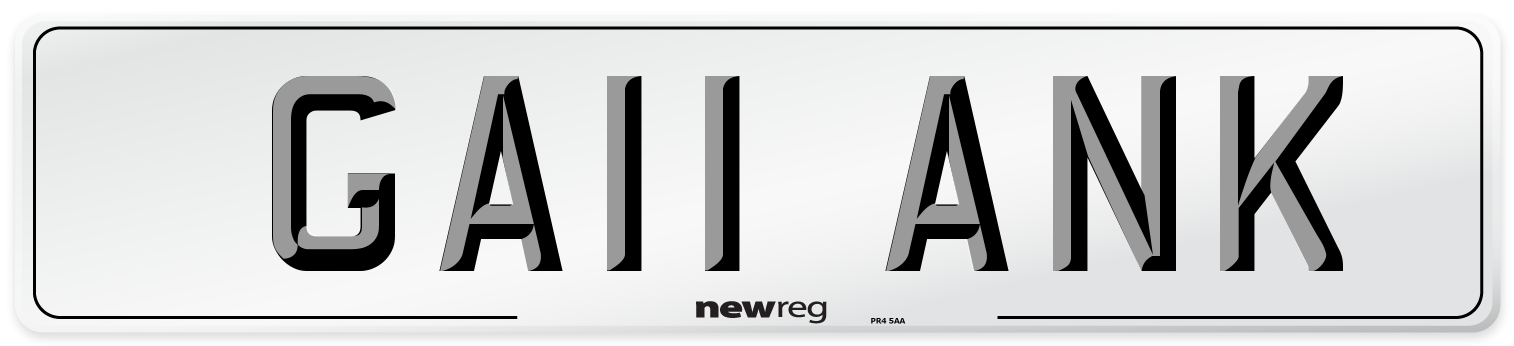 GA11 ANK Number Plate from New Reg